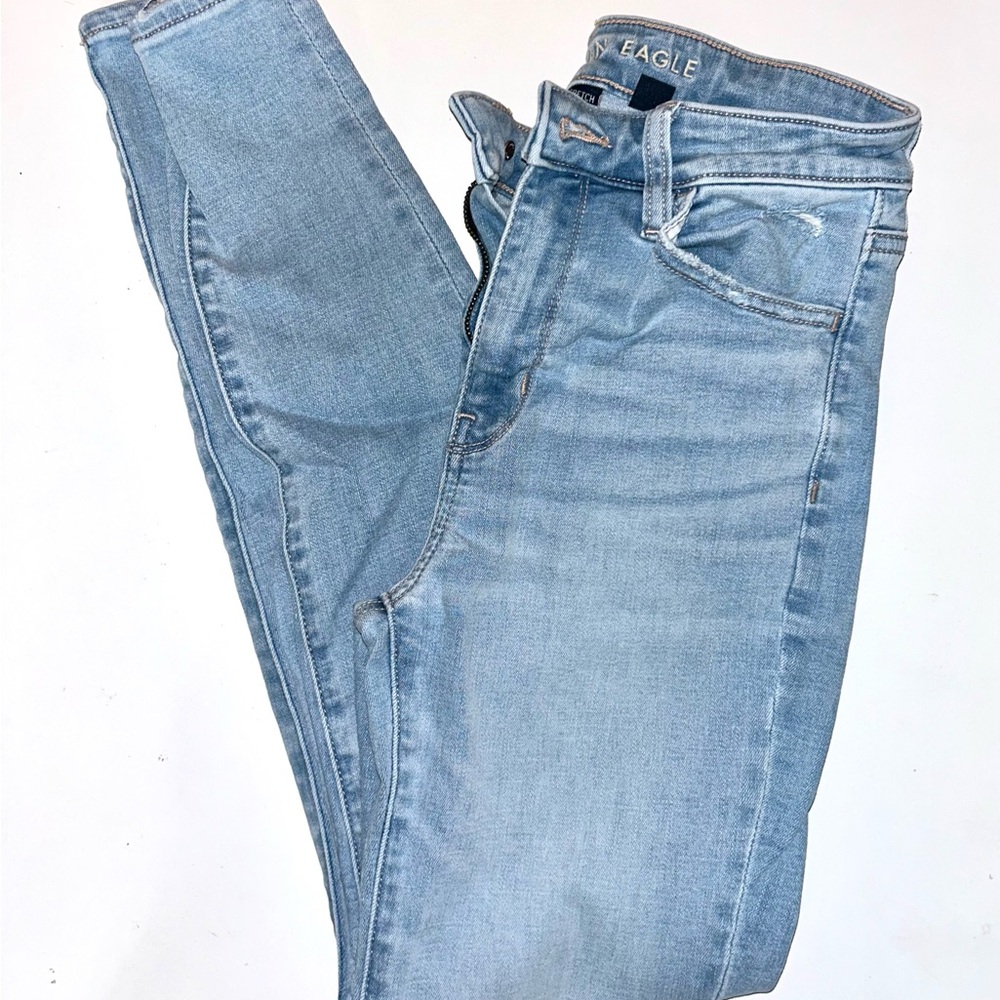 American Eagle Outfitters Next Level Stretch High Rise Blue Jeans